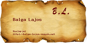 Balga Lajos névjegykártya